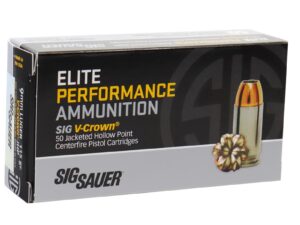 Sig Sauer Elite Performance 9mm Luger Ammo 115 Grain V-Crown Jacketed Hollow Point